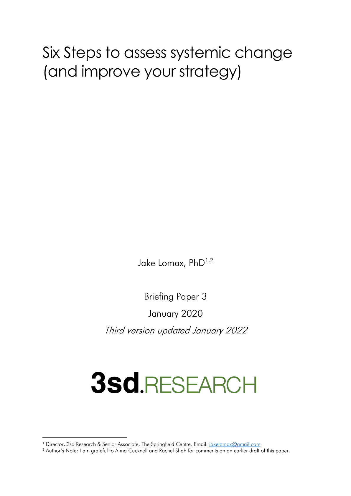 Six Steps to Assess Systemic Change (and Improve Your Strategy)